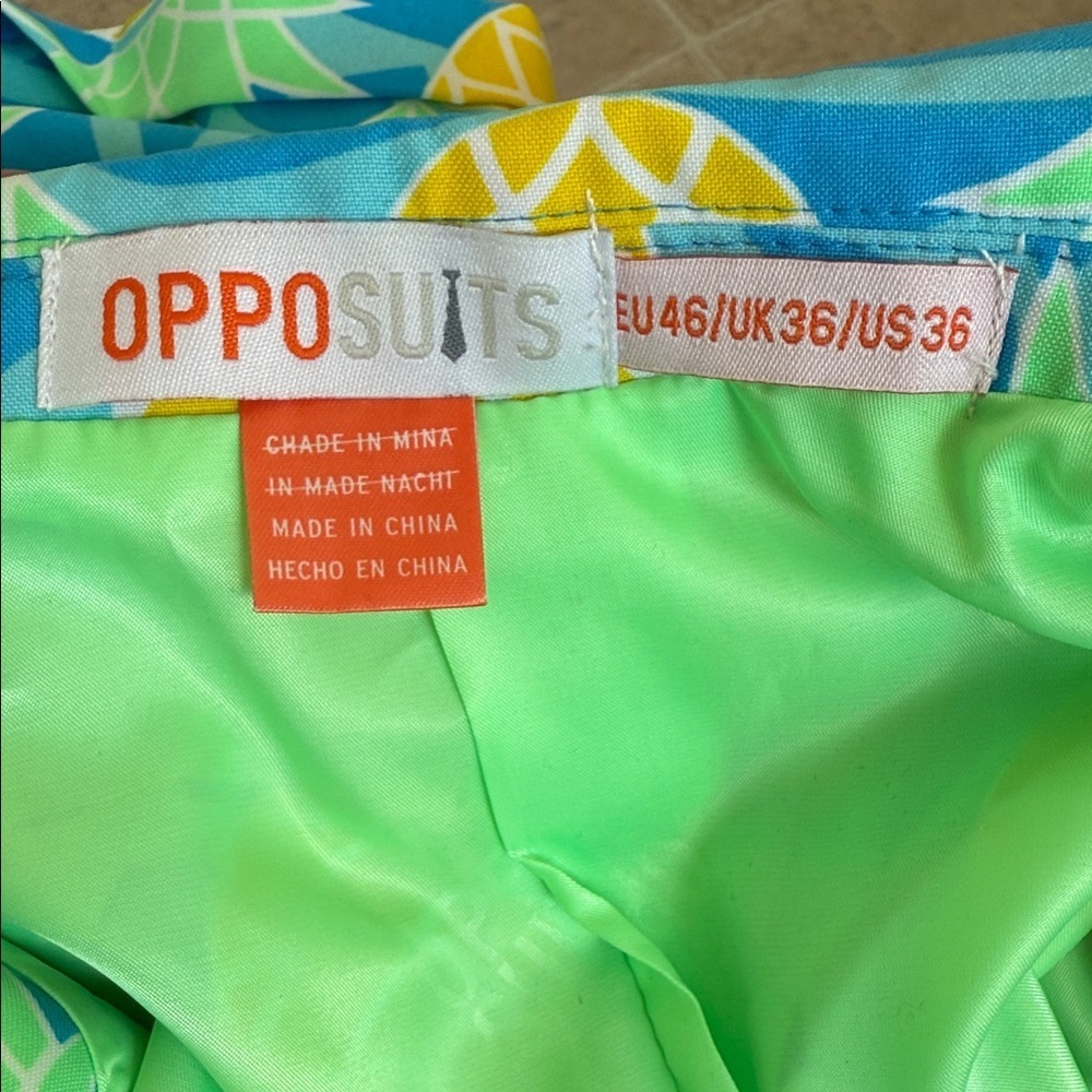New OppoSuits Pineapple Print Blazer - Blue and Yellow - Picture 14 of 14